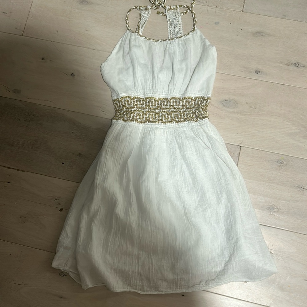 White and Gold summer dress